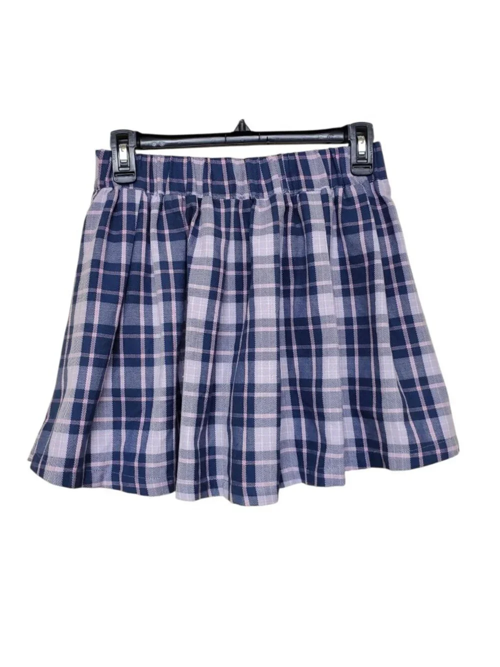 Justice Girl's Pink Purple Plaid A-Line Preppy Academia Punky Skort Size XL